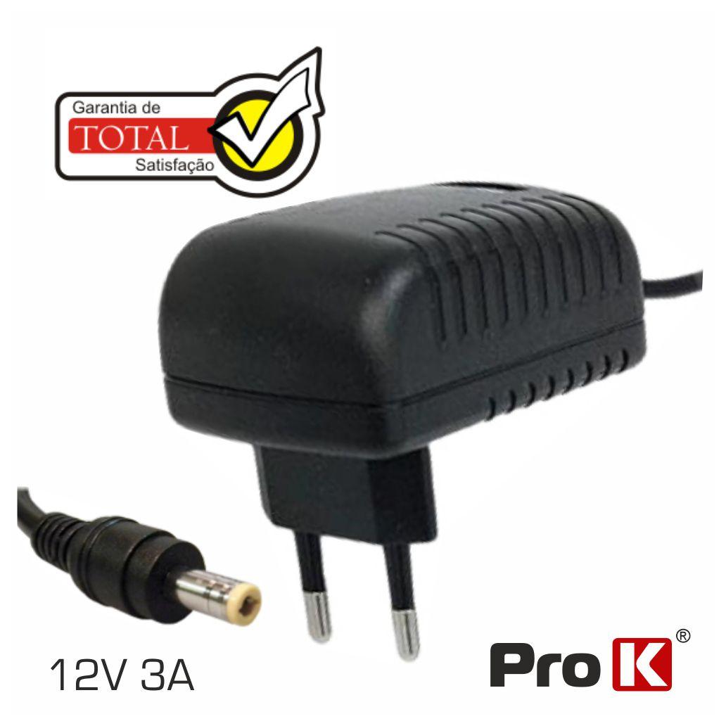 Alimentador 220vac - 12vdc 3a Estabilizado Prok