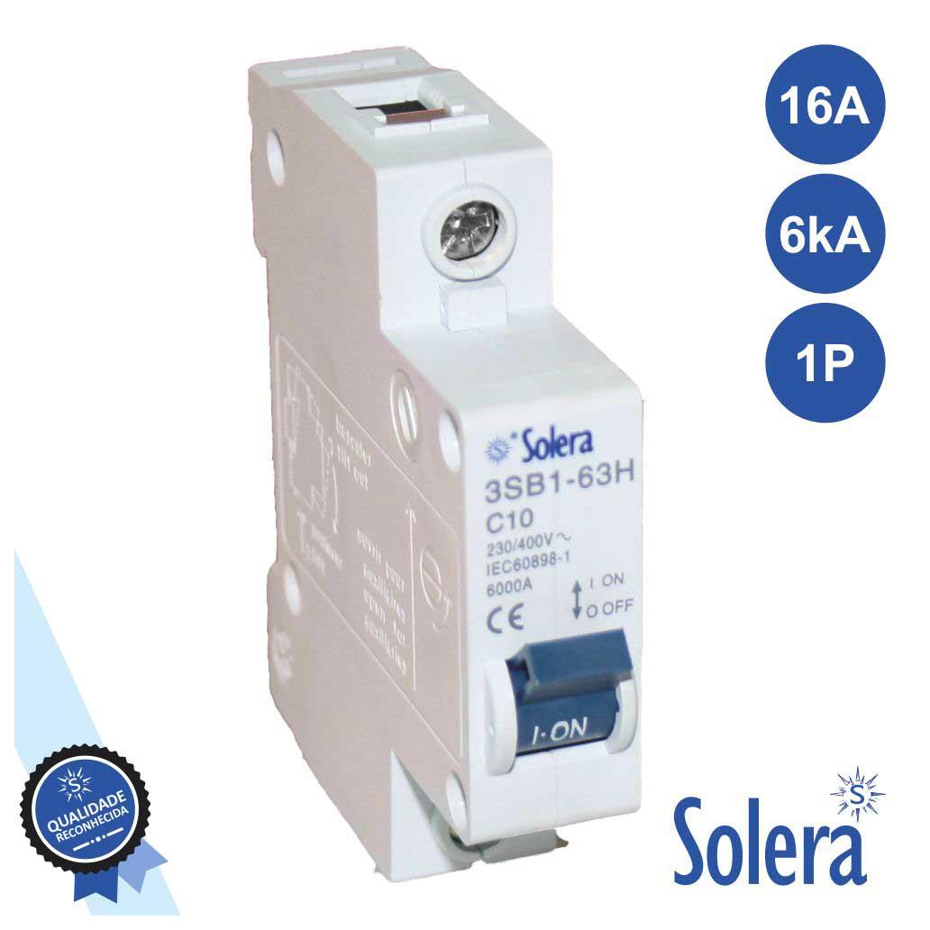 Interruptor Automático Disjuntor 1p 16a 6ka 240/415v Solera