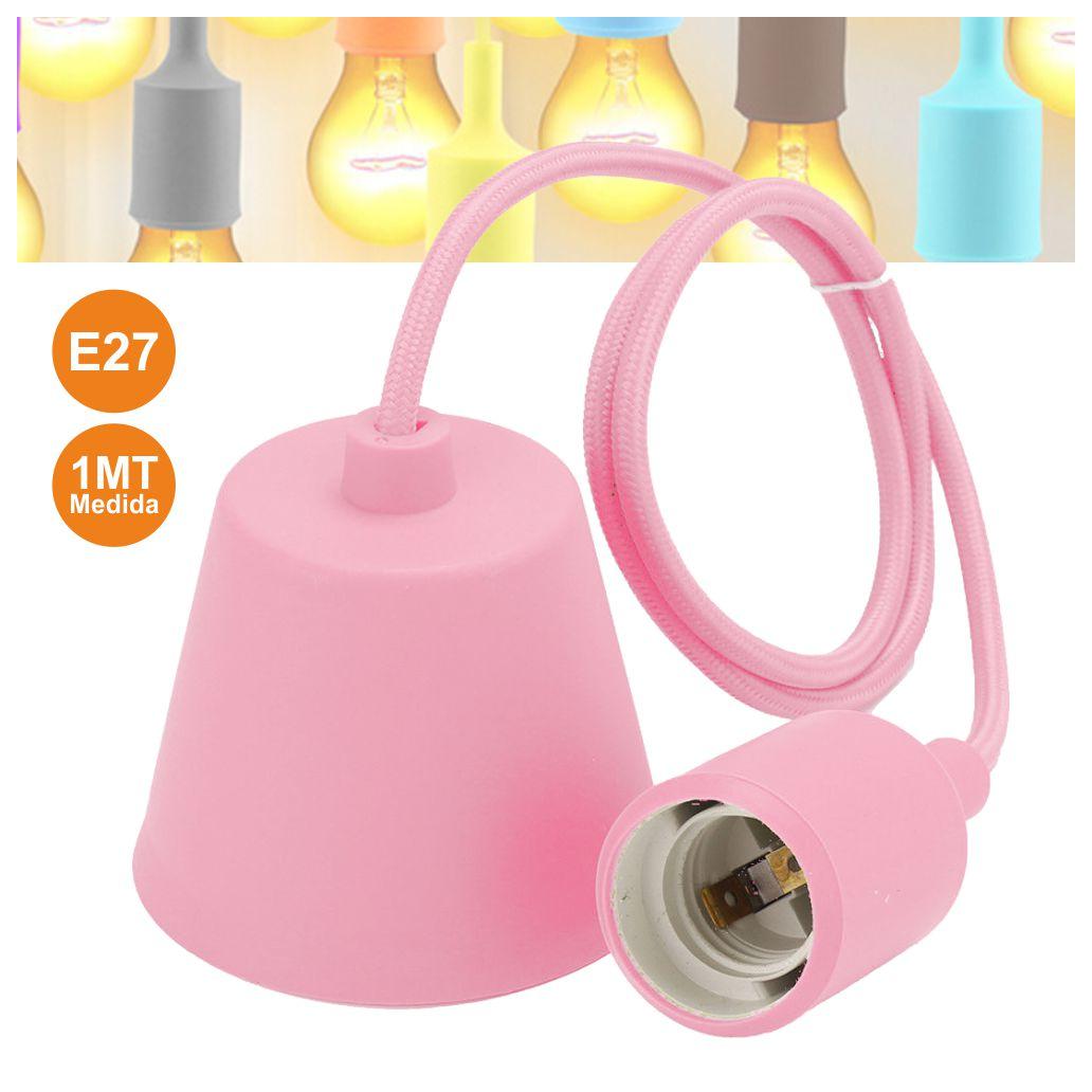 Candeeiro Rosa Para Lampada E27 Em Silicone