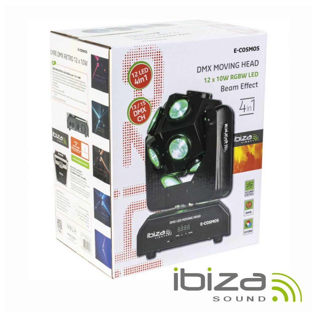 Moving Head Mini 12 LEDS 10W RGB DMX Mic IBIZA