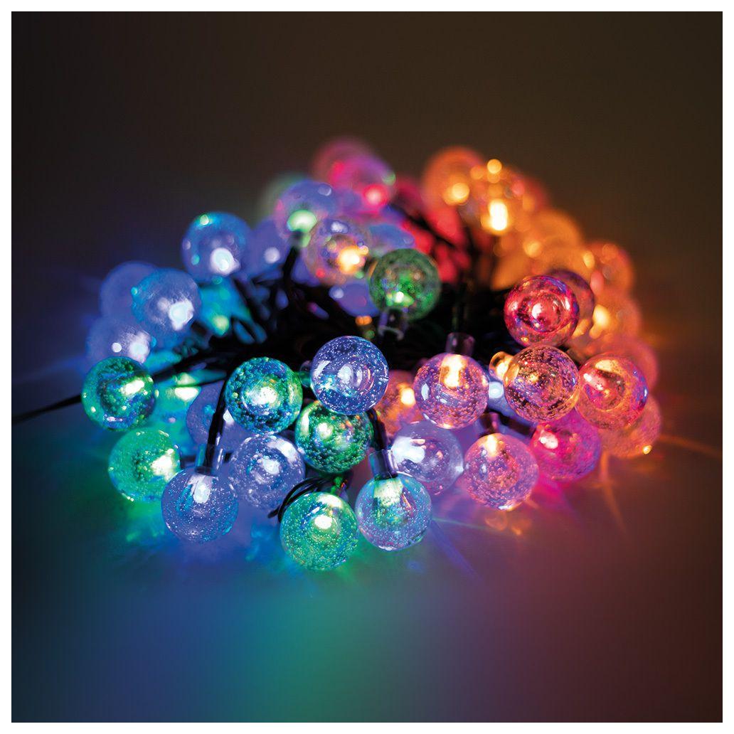 Luz Natal 100 LED Multicor Bolas Cristal Decorativas 10m