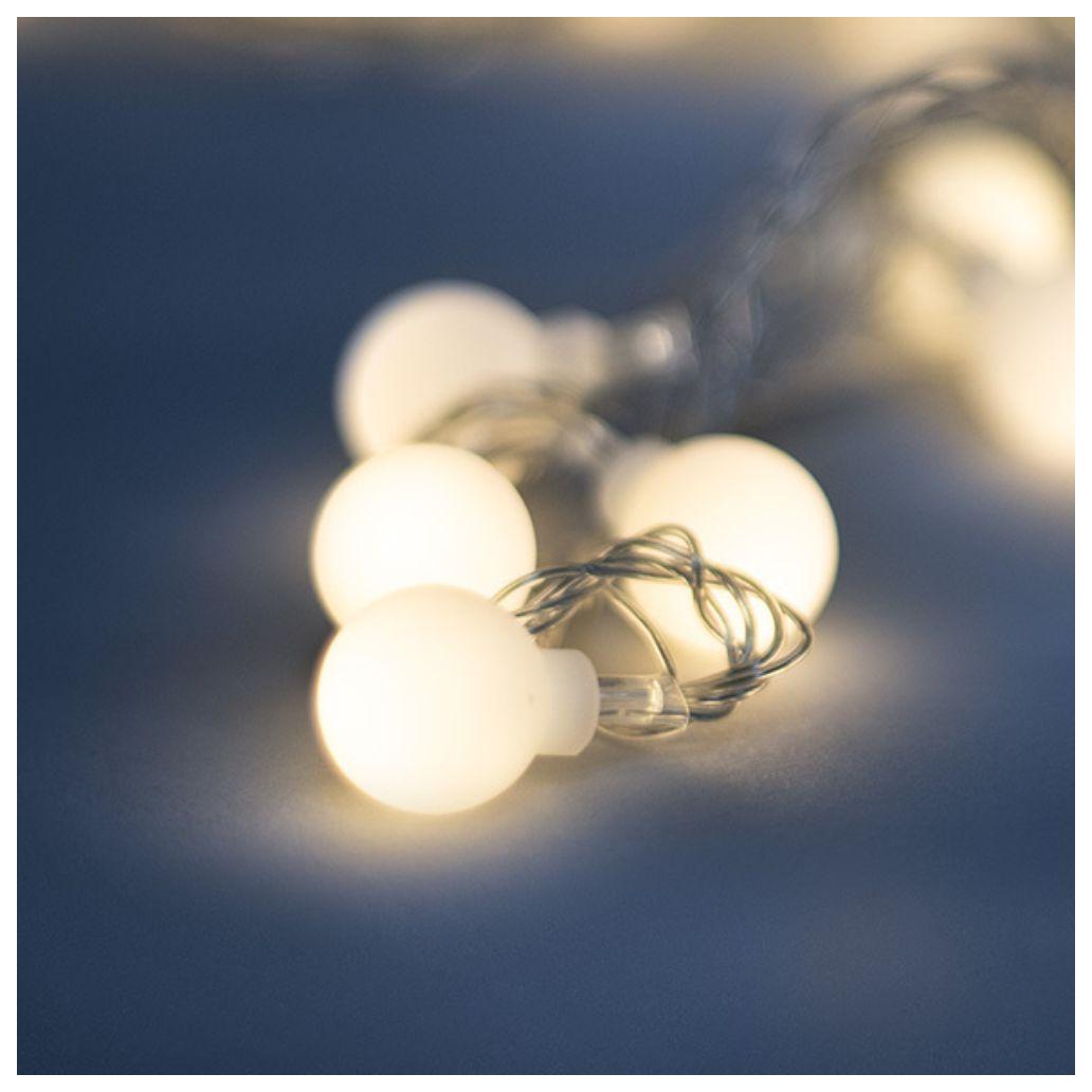 Luz Natal 100 LED Branco Quente Bolas Decorativas 10m