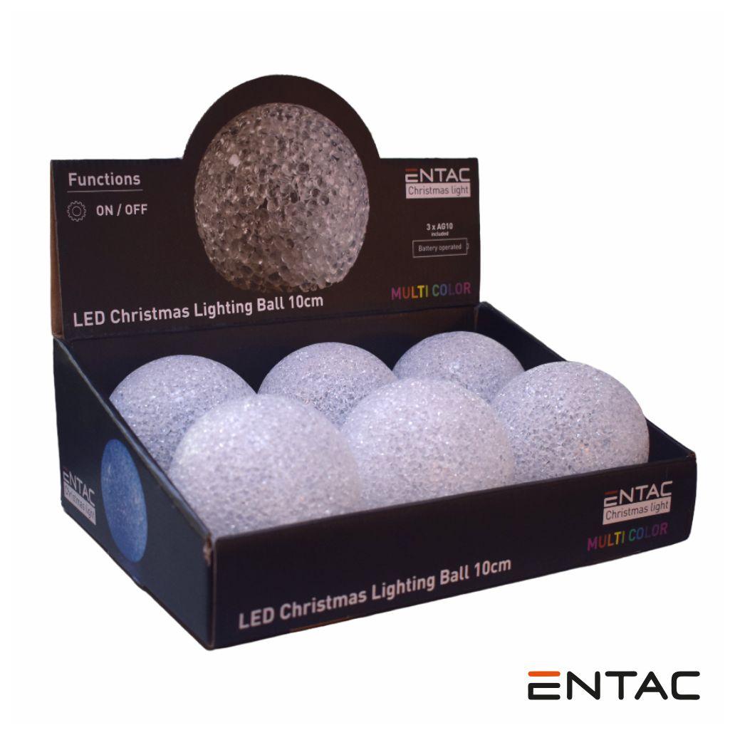 Expositor C/ 6 Bolas Decorativas LED Multicor a pilhas ENTAC