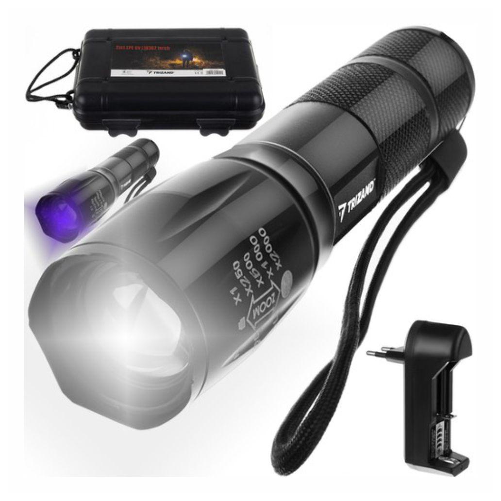Lanterna LED XPE 5W / UV 120lm Zoom