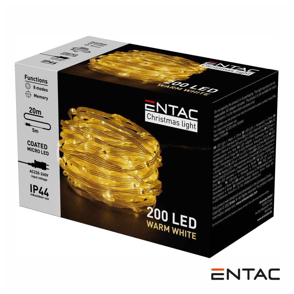 Luz Natal 200 Micro LED 3000K 20m ENTAC