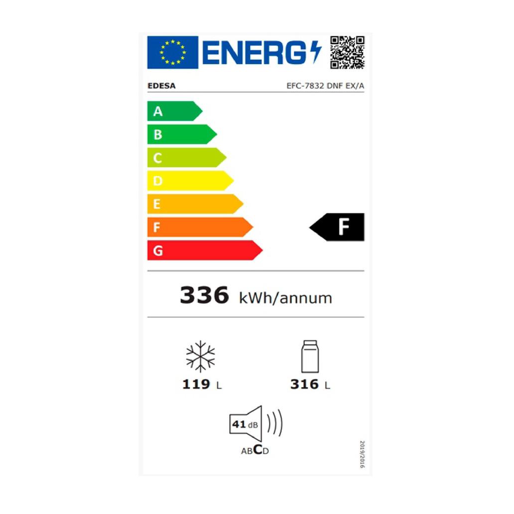 Combinado Edesa 435L No Frost Inox EFC7832DNFEX