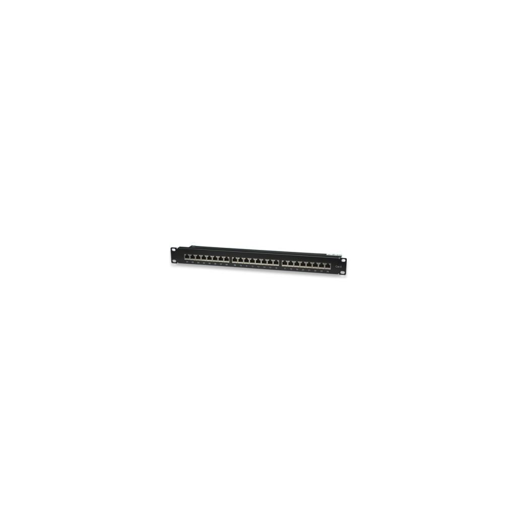 Wp rack 19\\" patch panel cat.6 stp 24 rj45 ports 1u, black