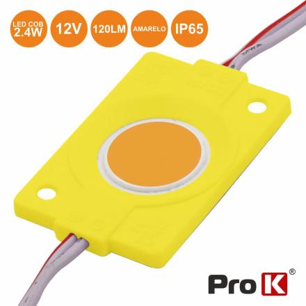 Módulo C/ 1 Led Cob 2.4w Amarelo 120lm 12v Ip65 Prok