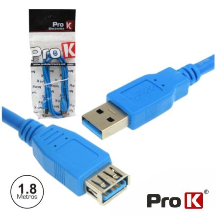 Cabo Usb 3.0 Tipo-A Macho / Usb-A Fêmea 1.8m Prok