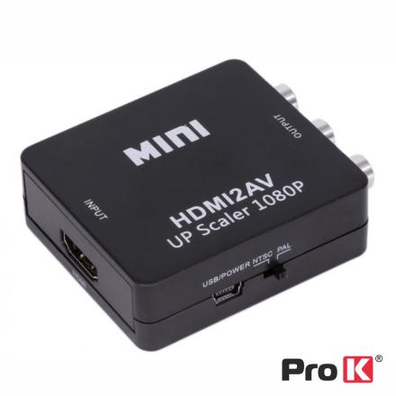 Conversor De Sinal Hdmi Para Video Composto + Audio Prok