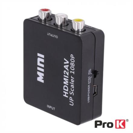 Conversor De Sinal Hdmi Para Video Composto + Audio Prok