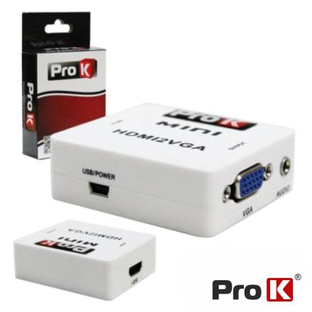 Conversor Hdmi Para Vga Amplificado Com Audio Prok