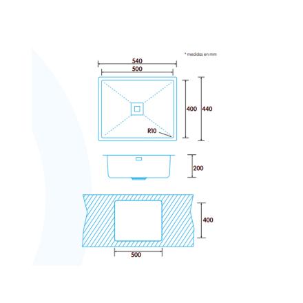 Lava Louça Edesa Makalu BE 50x40 1C R-10 Inox