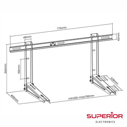 Suportes Ar-Condicionado 140kg Branco SUPERIOR