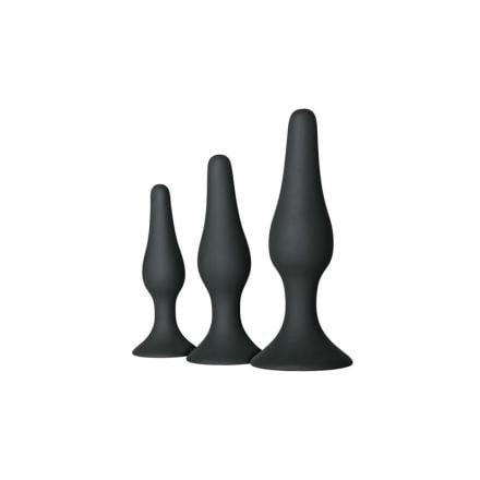 Conjunto de 3 plug anal preto