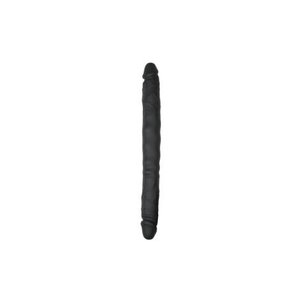 Dildo doble flexible preto 40 cm