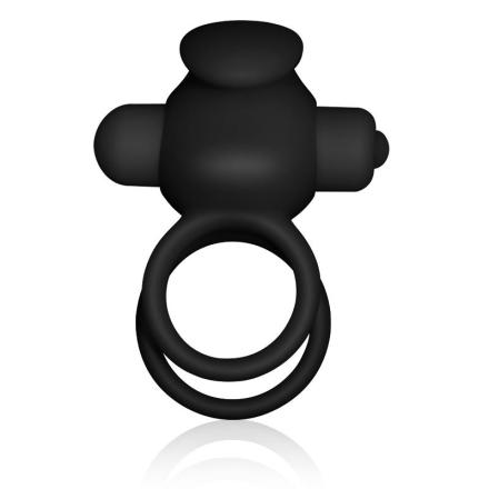 Anel vibratório duplo power clit duo preto