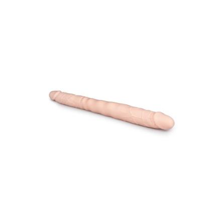 Dildo duplo flexível silicone natural 40 cm