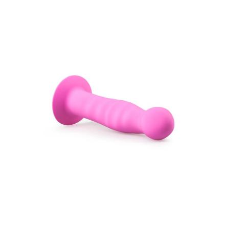 Dildo com ventosa silicona - rosa