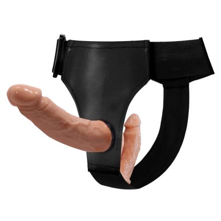 Arnês com duplo dildo realista