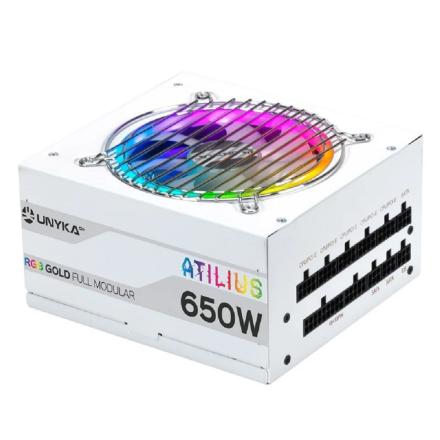 Fonte alimentação unyka atilius rgb 650w full modular pfc