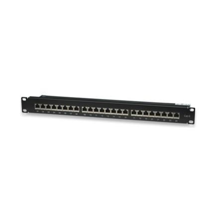 Wp rack 19\\" patch panel cat.6 stp 24 rj45 ports 1u, black