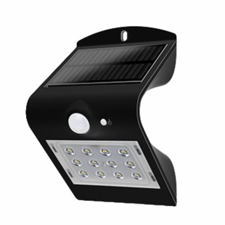 Aplique exterior solar 1.5w ip65 c/ sensor movimento pir