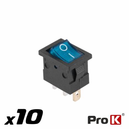 Interruptor basculante 20a-12v spst on-off 10x azul prok
