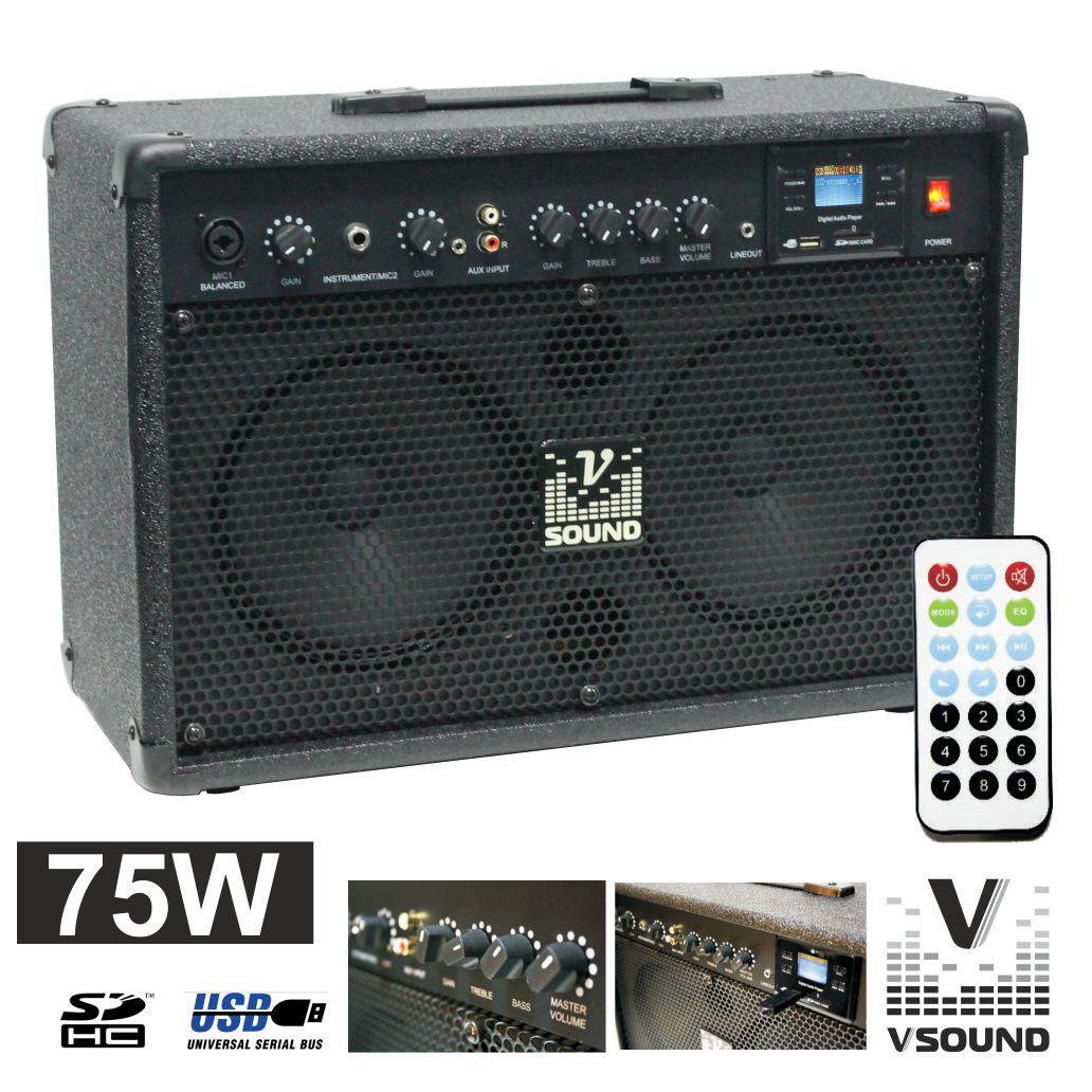 Sistema De Amplificação De Som 50w Usb/Mp3 Vsound