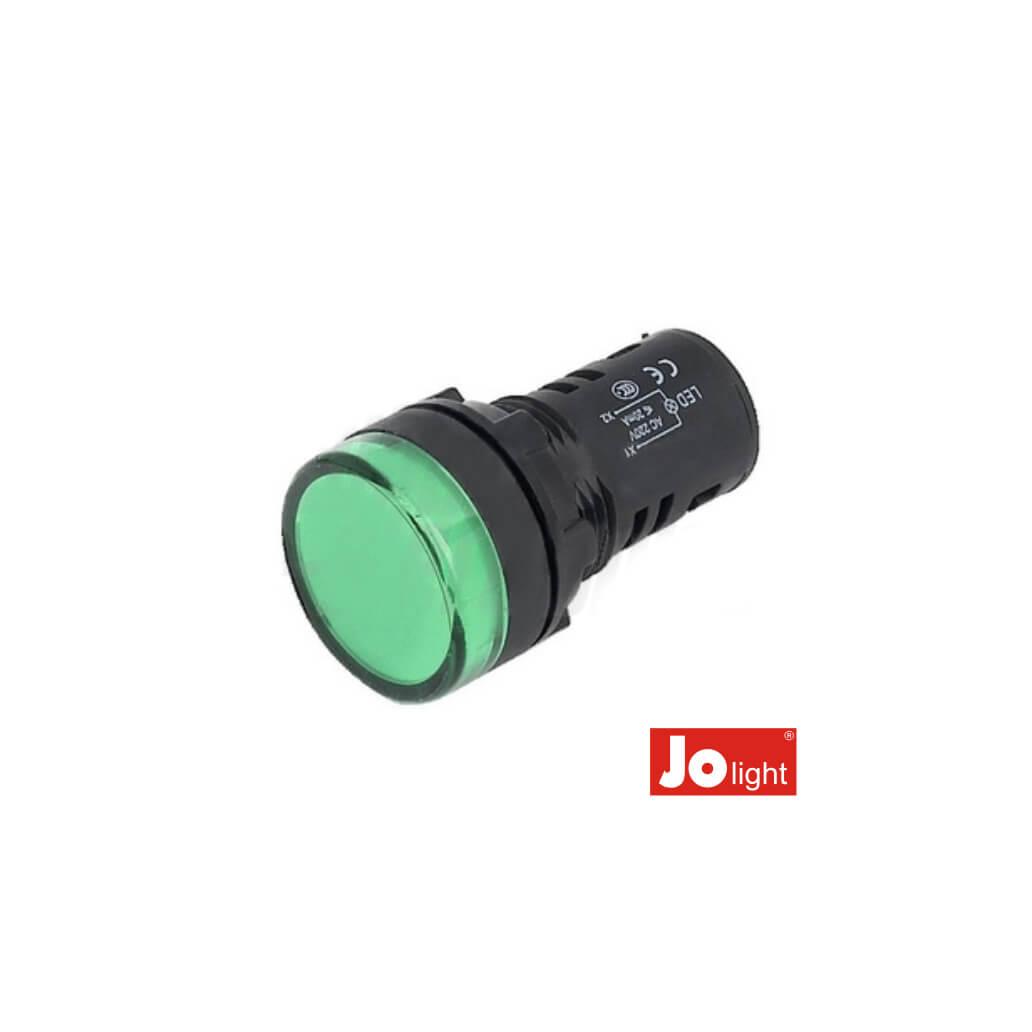 Luz Piloto Redonda De Painel 19.5mm 12v Verde Jolight