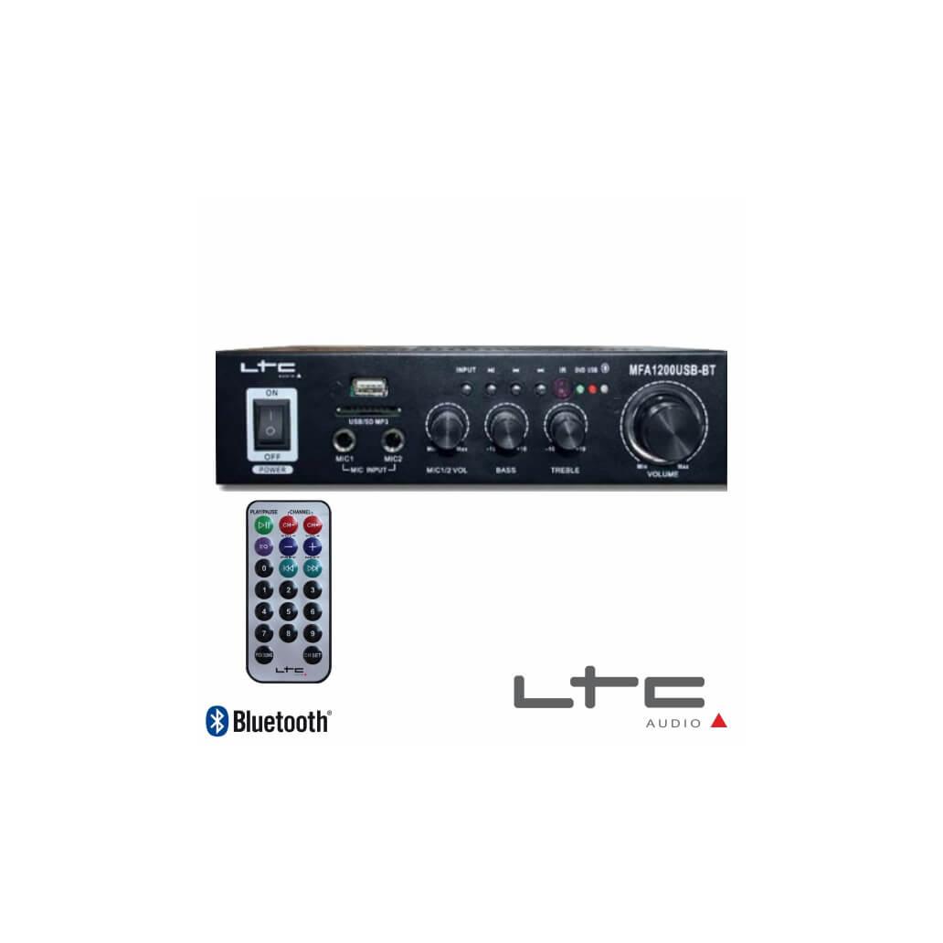 Amplificador Karaoke 2x50w 8-16ohm 220v/12v Preto Usb/Bt Ltc