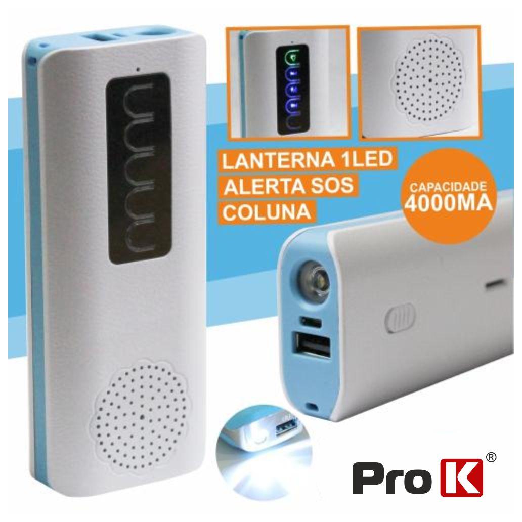 Powerbank Usb 5v 4000ma C/Coluna Bluetooth/Lanterna/Sos