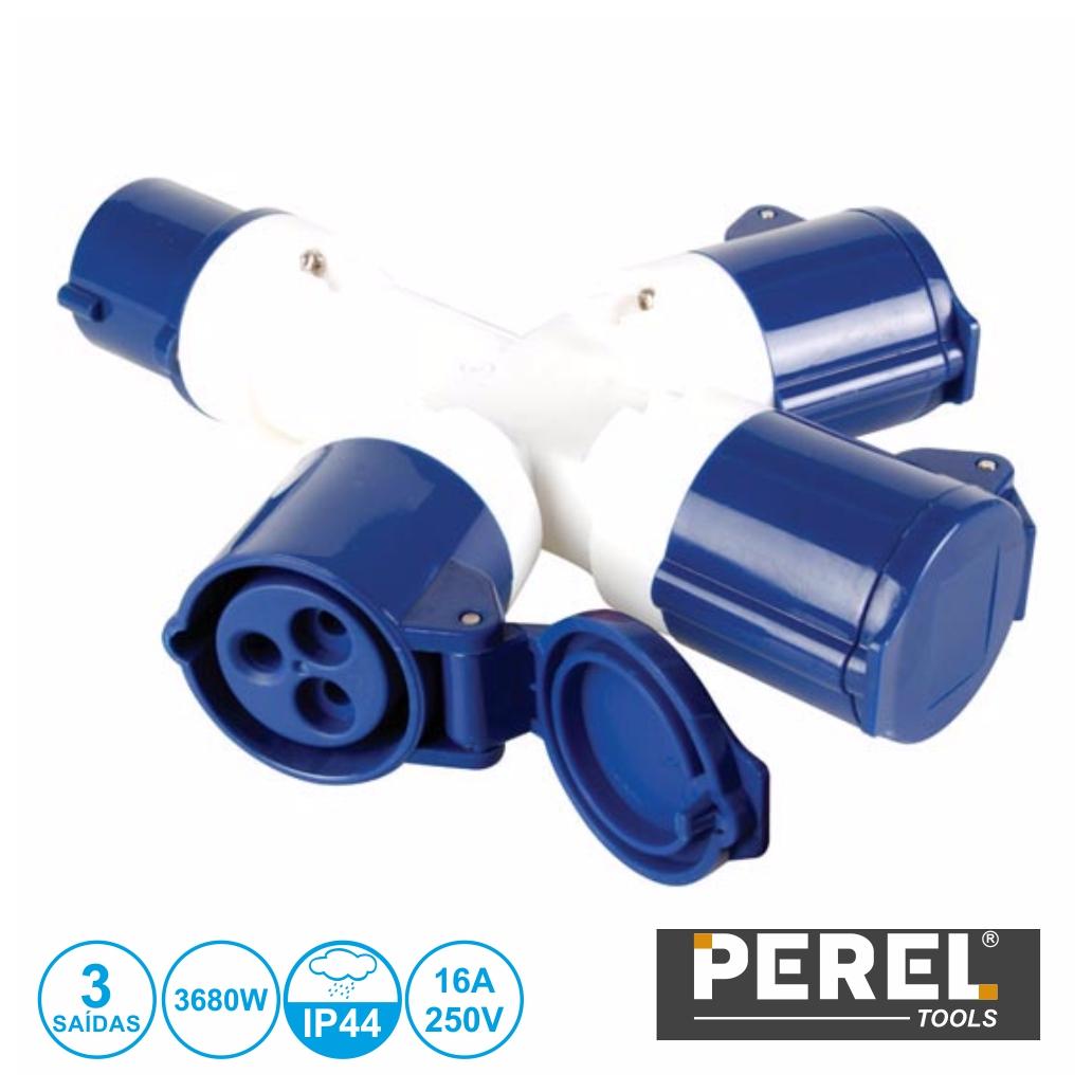 Ficha Tripla Cee Monofásica 3 Polos (2p+e) 16a Ip44