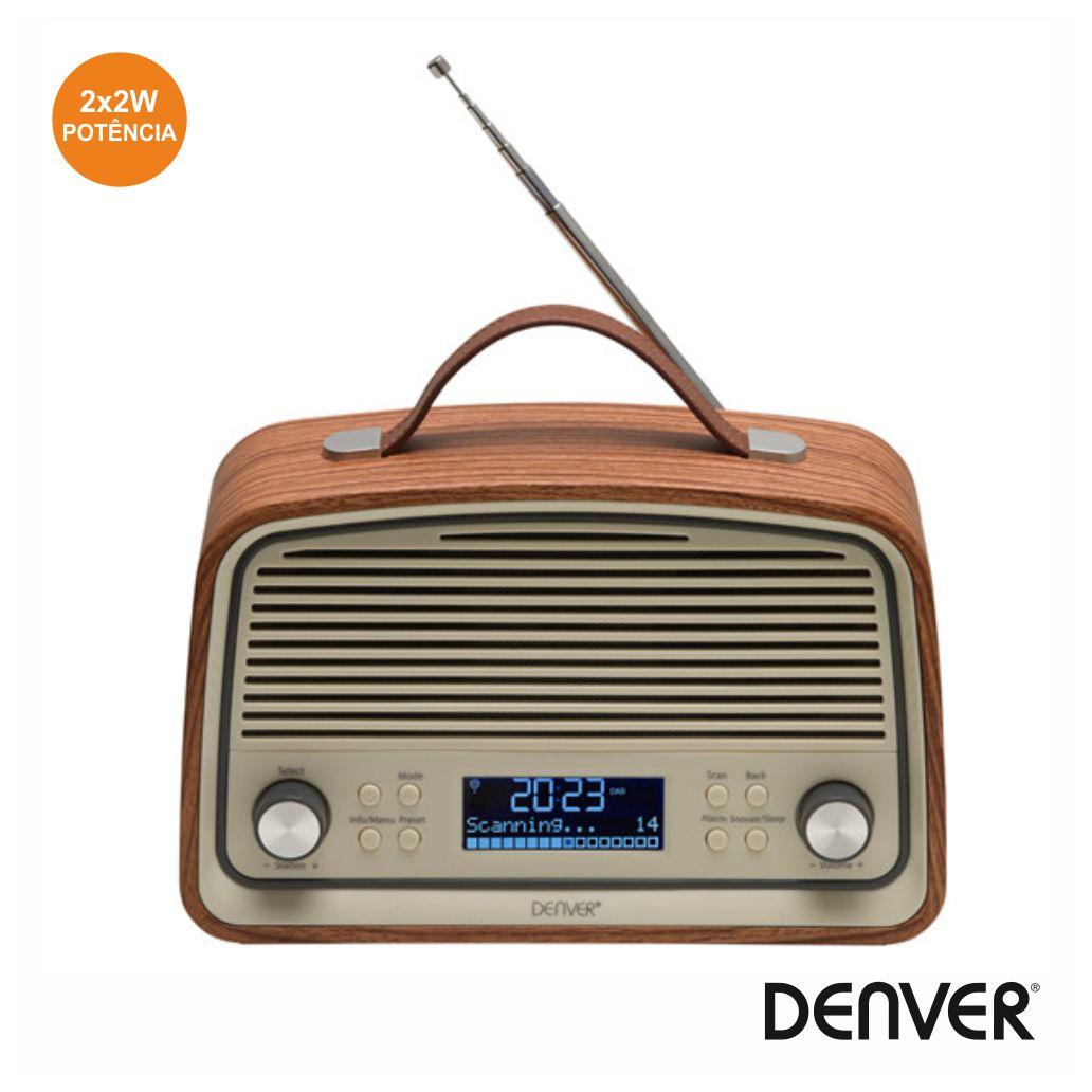 Rádio Fm/Aux/Mp3 Dab+ Vintage 2x4w Denver