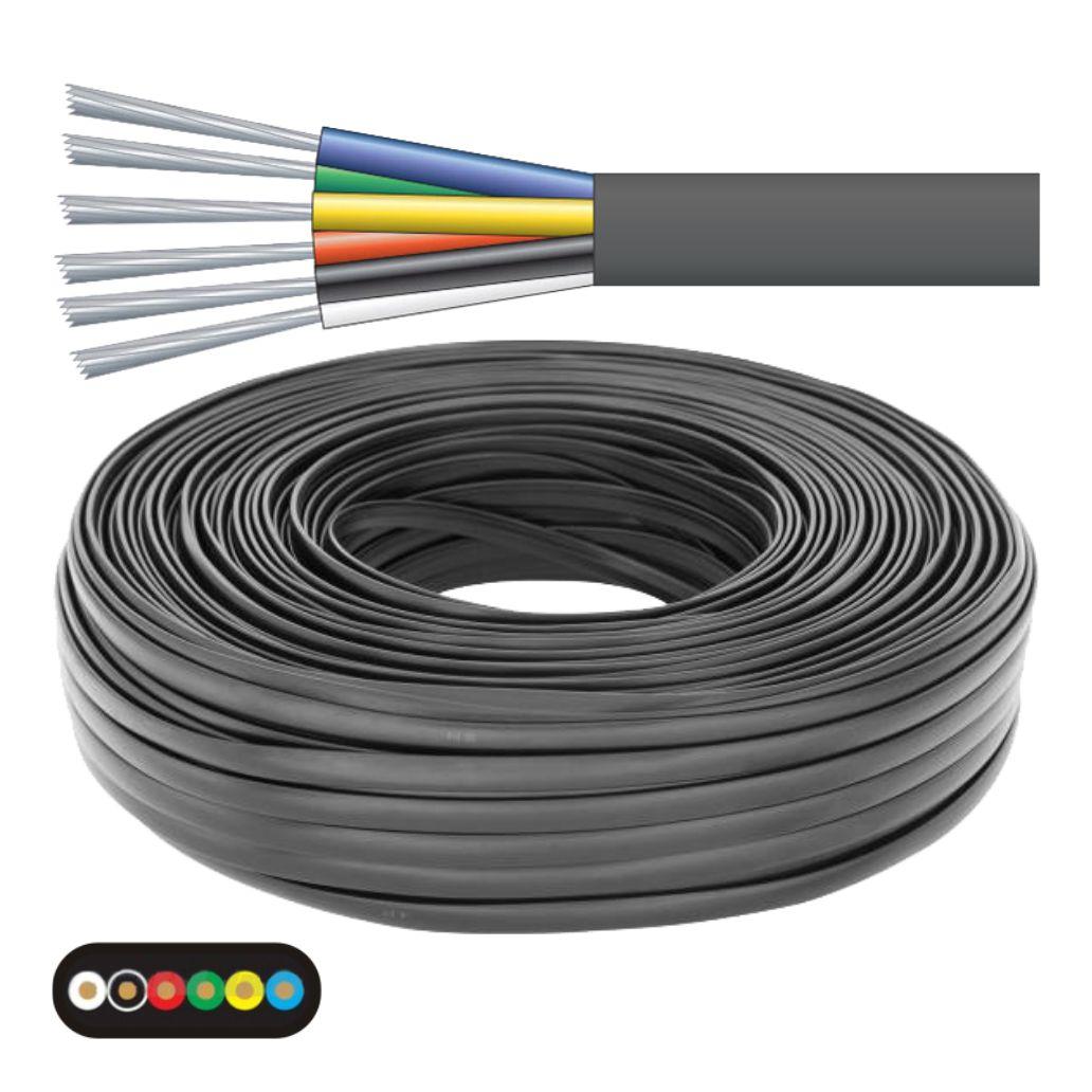 Cabo Telefone 6 Condutores 6x0.12mm Preto