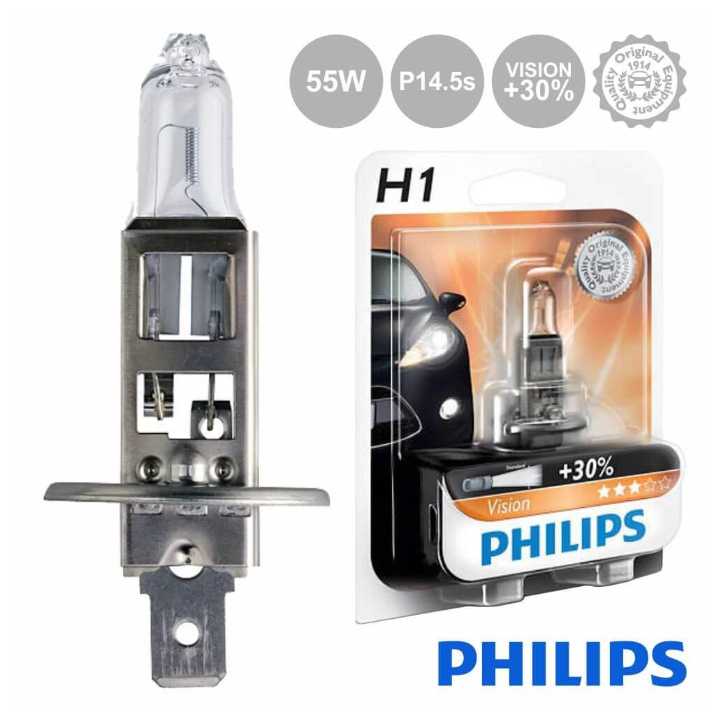 Lâmpada H1 P14.5s 12vdc 55w Para Automovel Philips