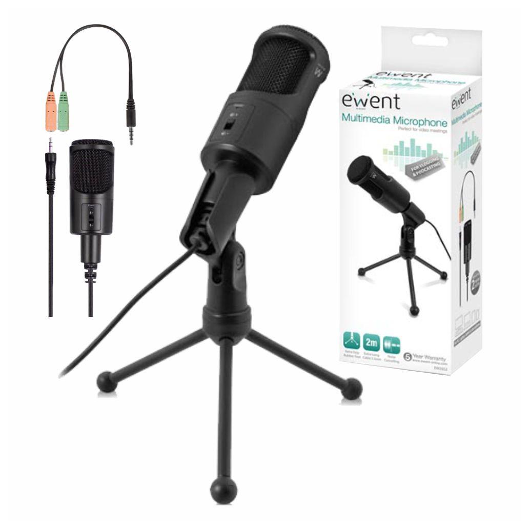 Microfone C/ Base Tripé  Profisisonal Ewent EW3552