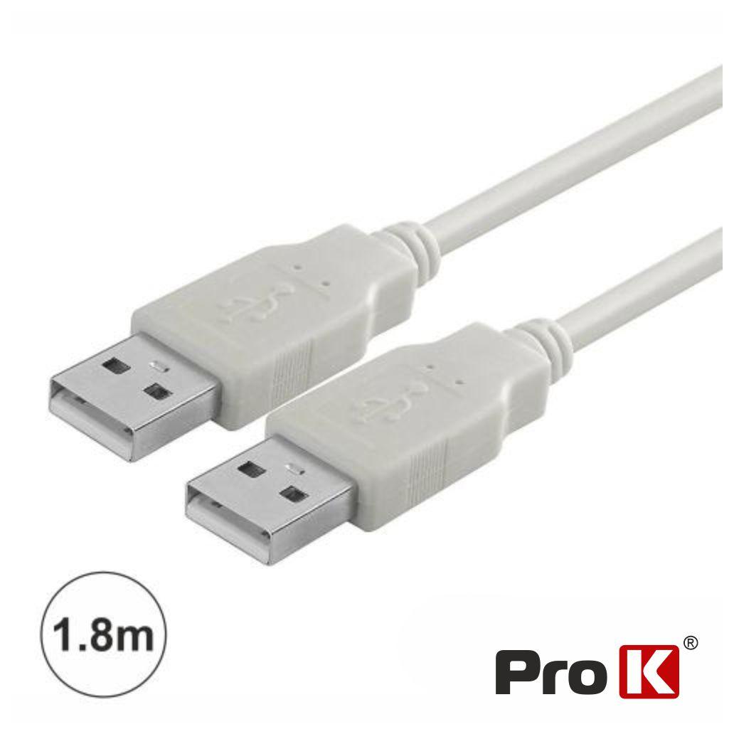 Cabo USB-A 2.0 Macho / USB-A Macho 1.8m PROK
