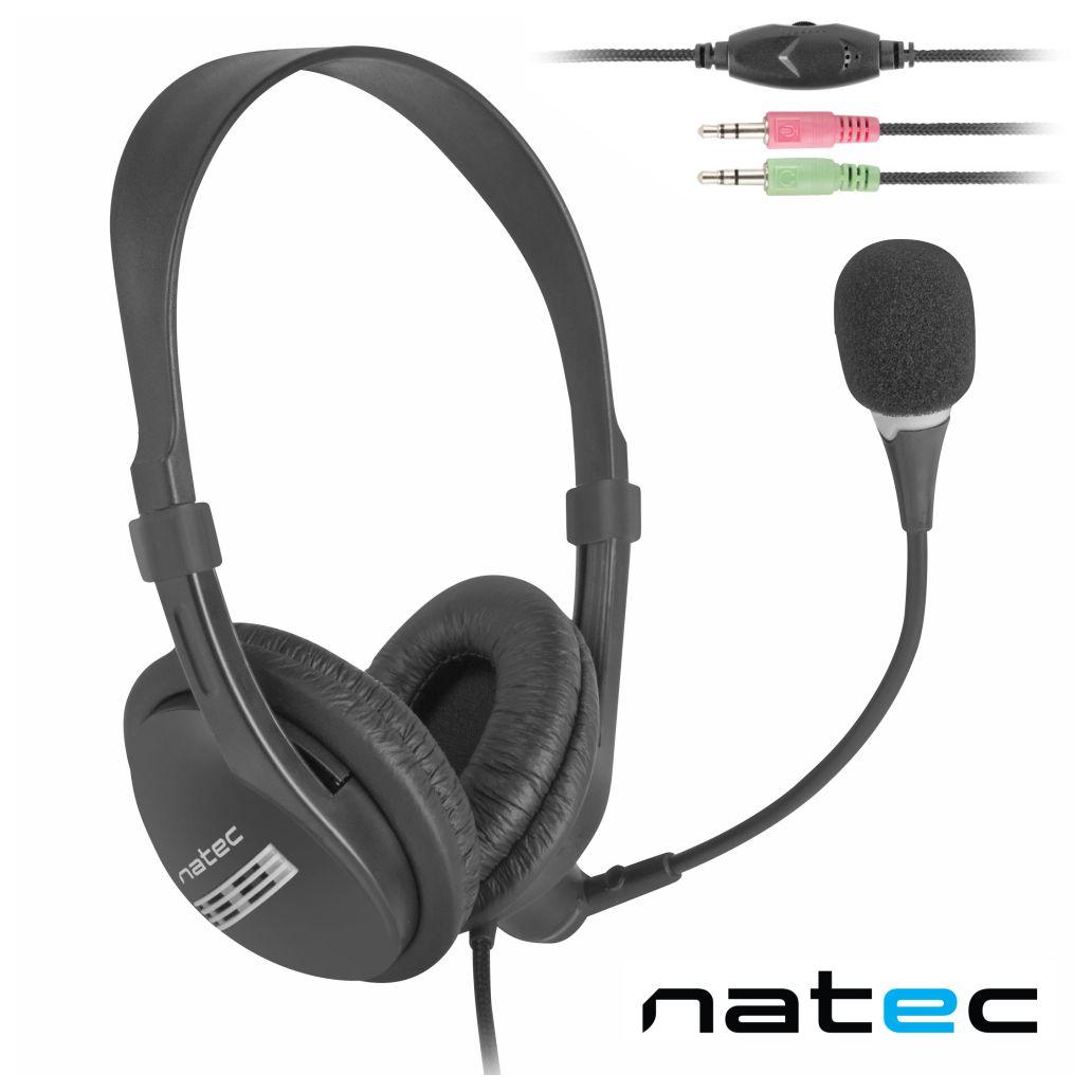 Headset C/ Fios E Microfone Preto NATEC