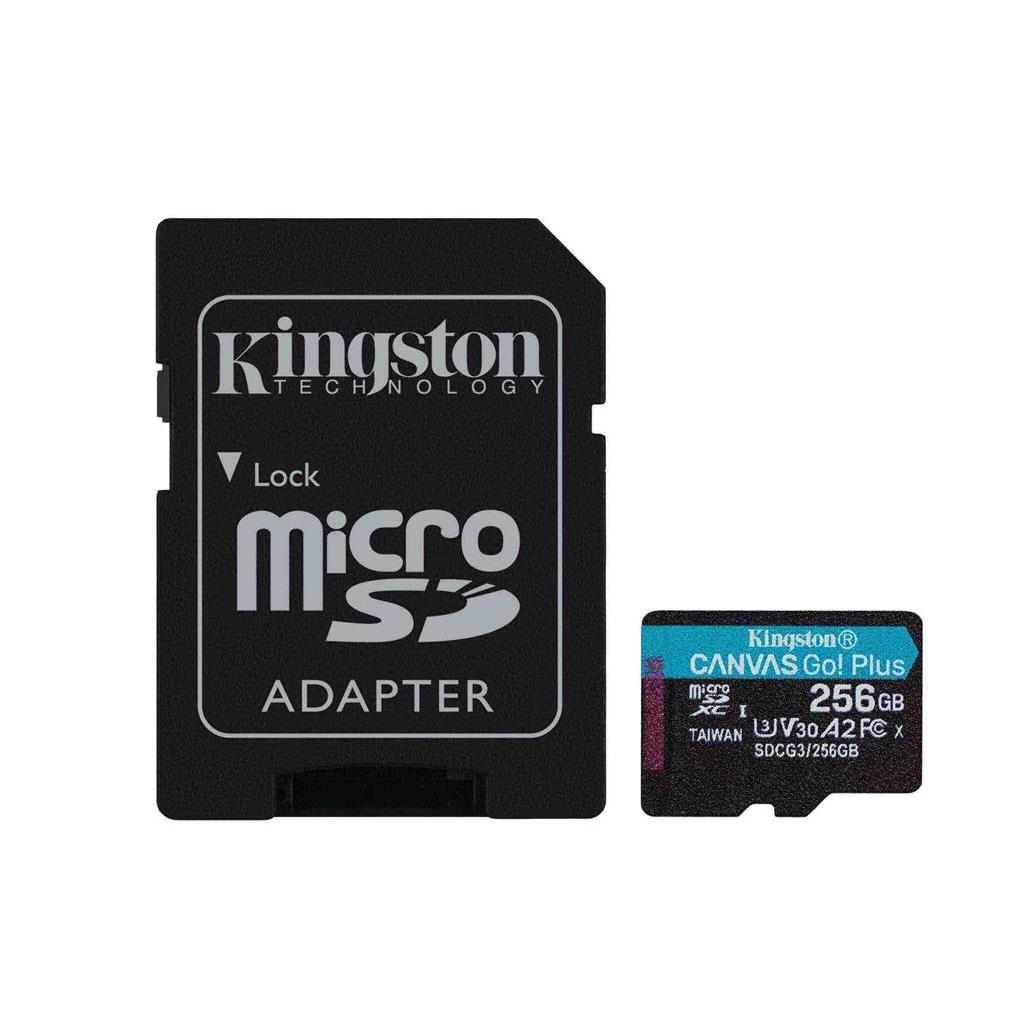 Cartão MicroSD Kingston Canvas GoPlus 256GB Class10 UHS-I U3