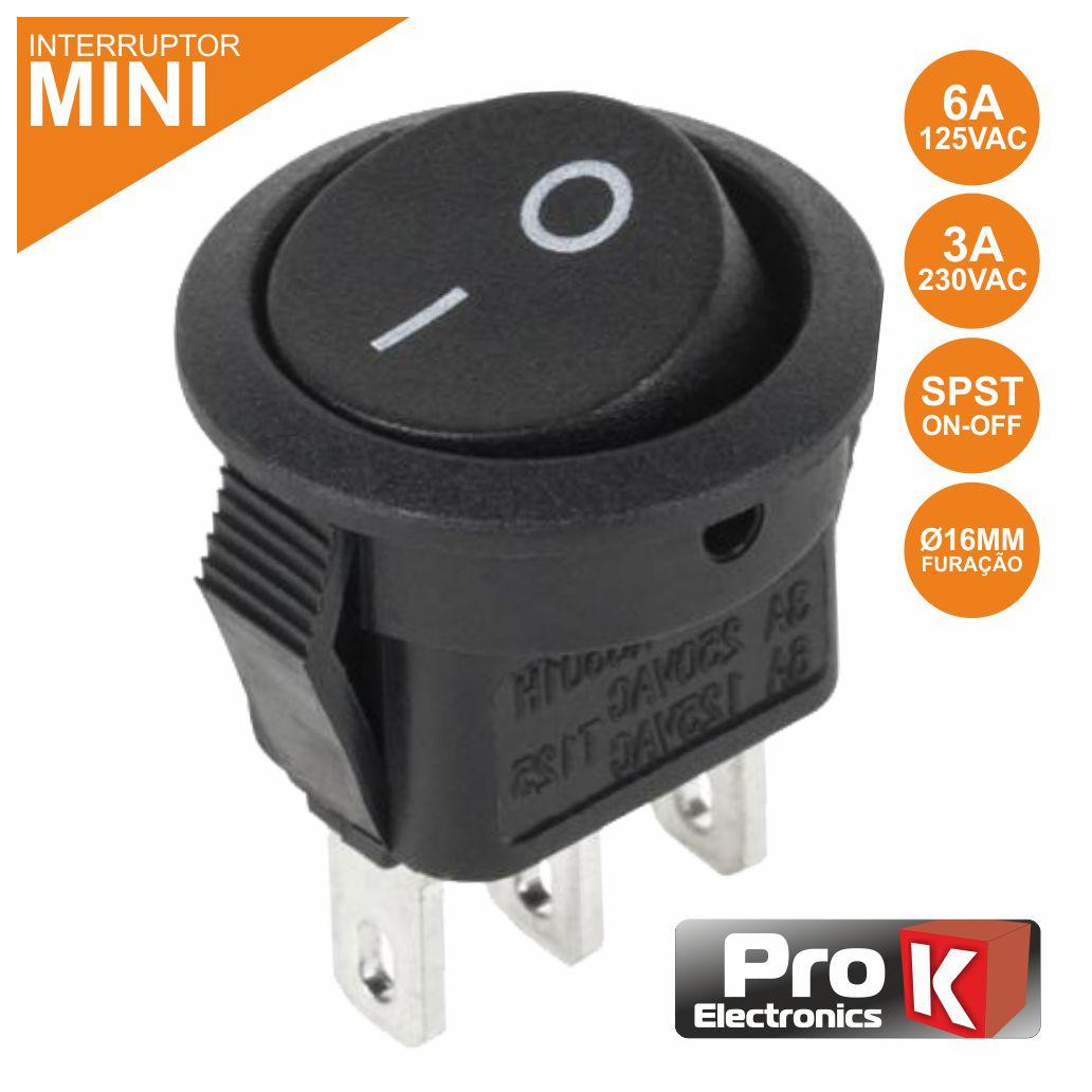 Interruptor Basculante 3a-250v Spst On-Off Mini Prok