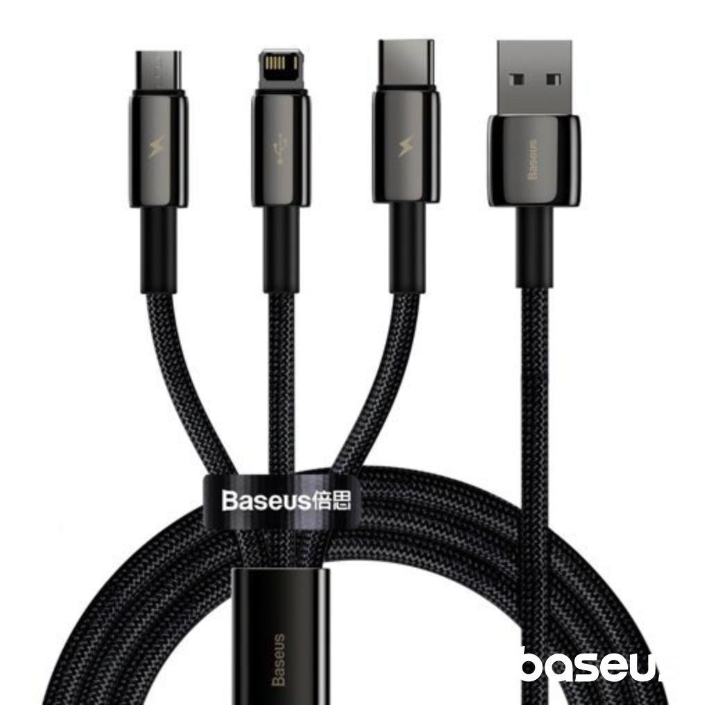 Cabo USB-A 2.0 Macho p/ Lightning/USB-C/MicroUSB 3.5A BASEUS