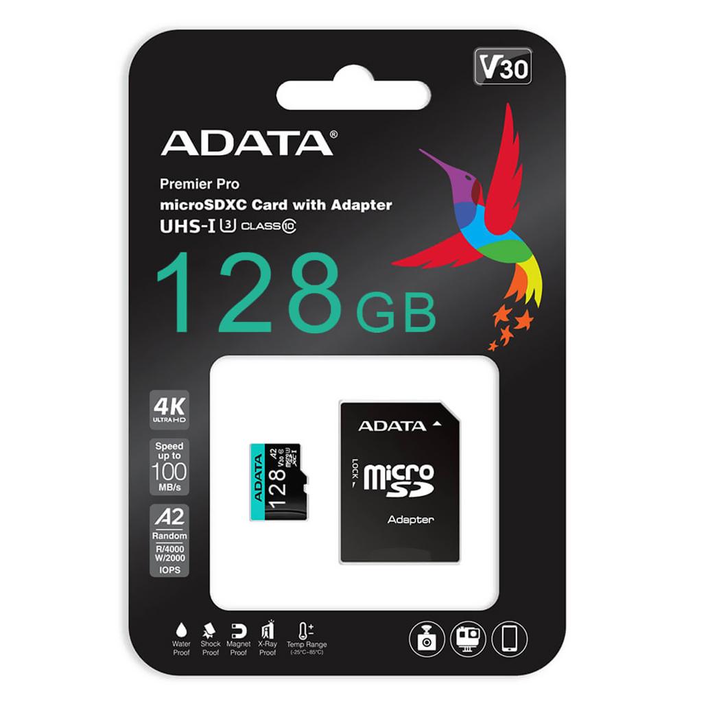 Cartão Memória MicroSDXC 128GB Class10 + Adaptador SD