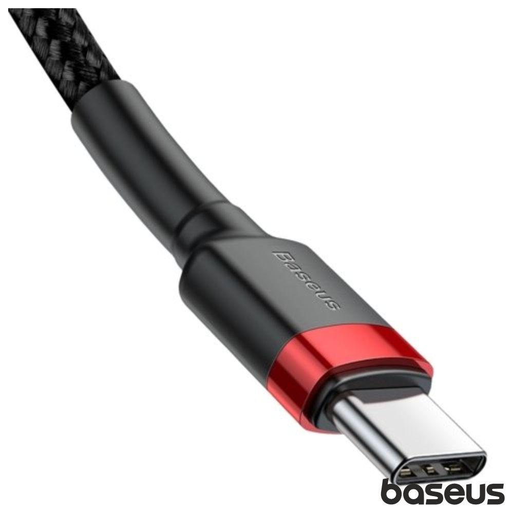 Cabo USB-C PD Macho P/ USB-C PD 3A 2m Vermelho Cafule BASEUS