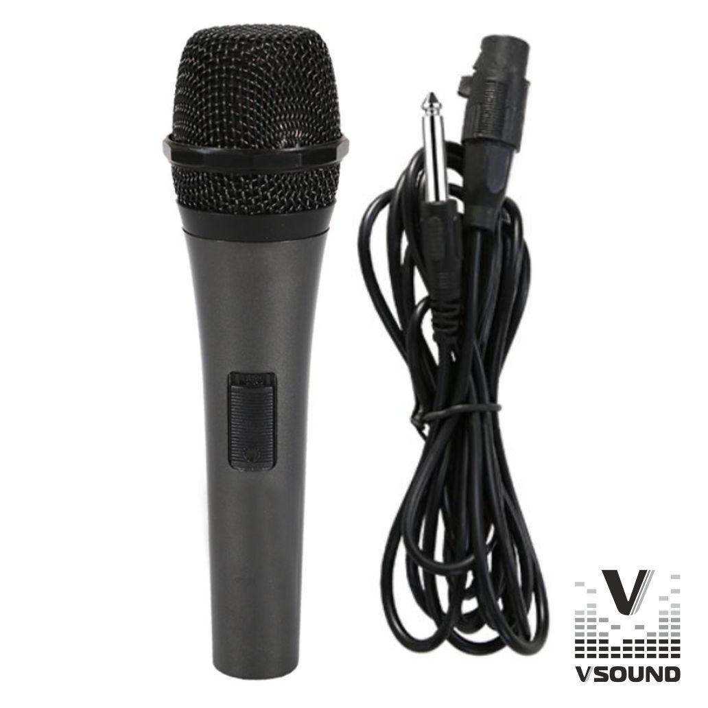 Microfone Profissional Dinâmico Unidireccional Preto VSOUND