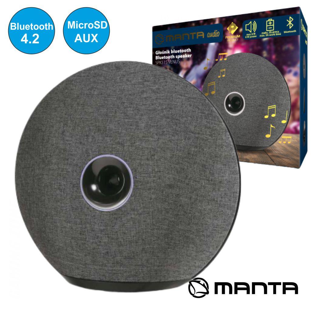 Coluna Bluetooth Portátil USB/SD/AUX/BAT Premium Manta