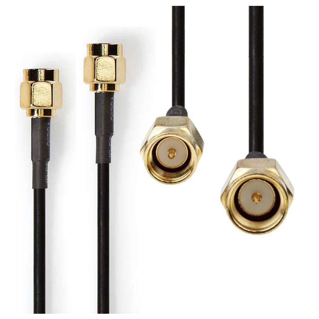 Cabo De Antena SMA Macho - SMA Macho 2m Preto NEDIS