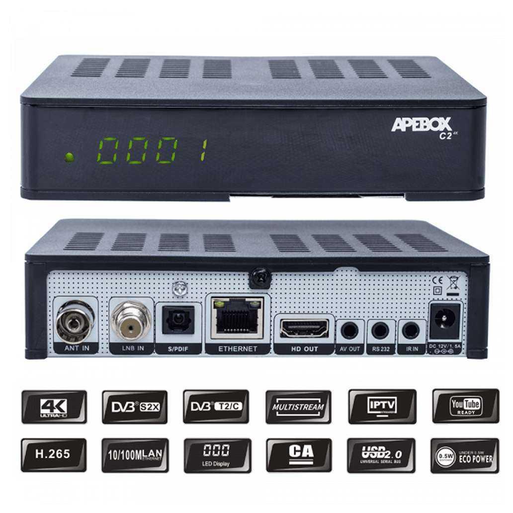 Recetor Satélite Cabo TDT IPTV HD APEBOX C2 4K