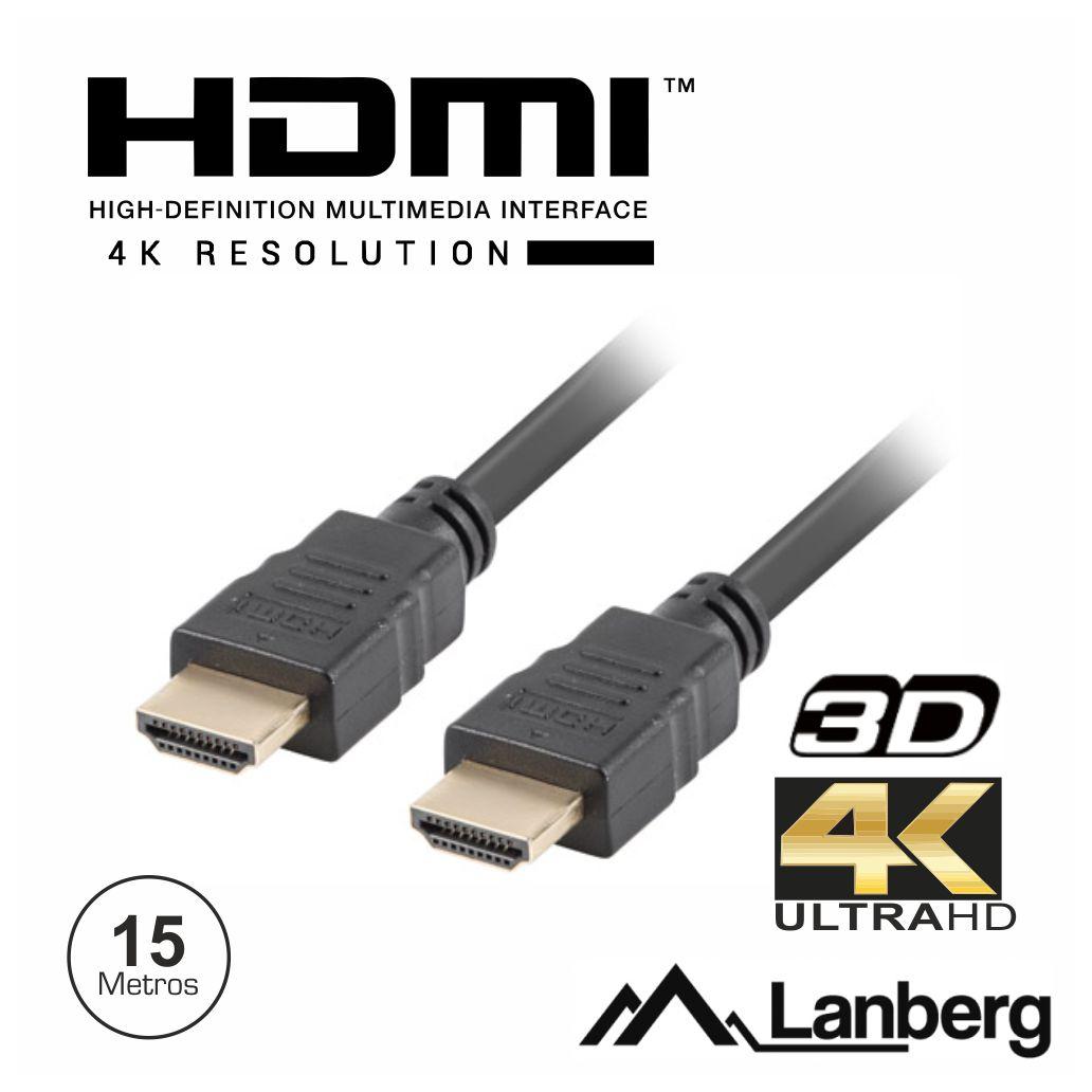 Cabo HDMI Dourado Macho / Macho 2.0 4K 15m LANBERG
