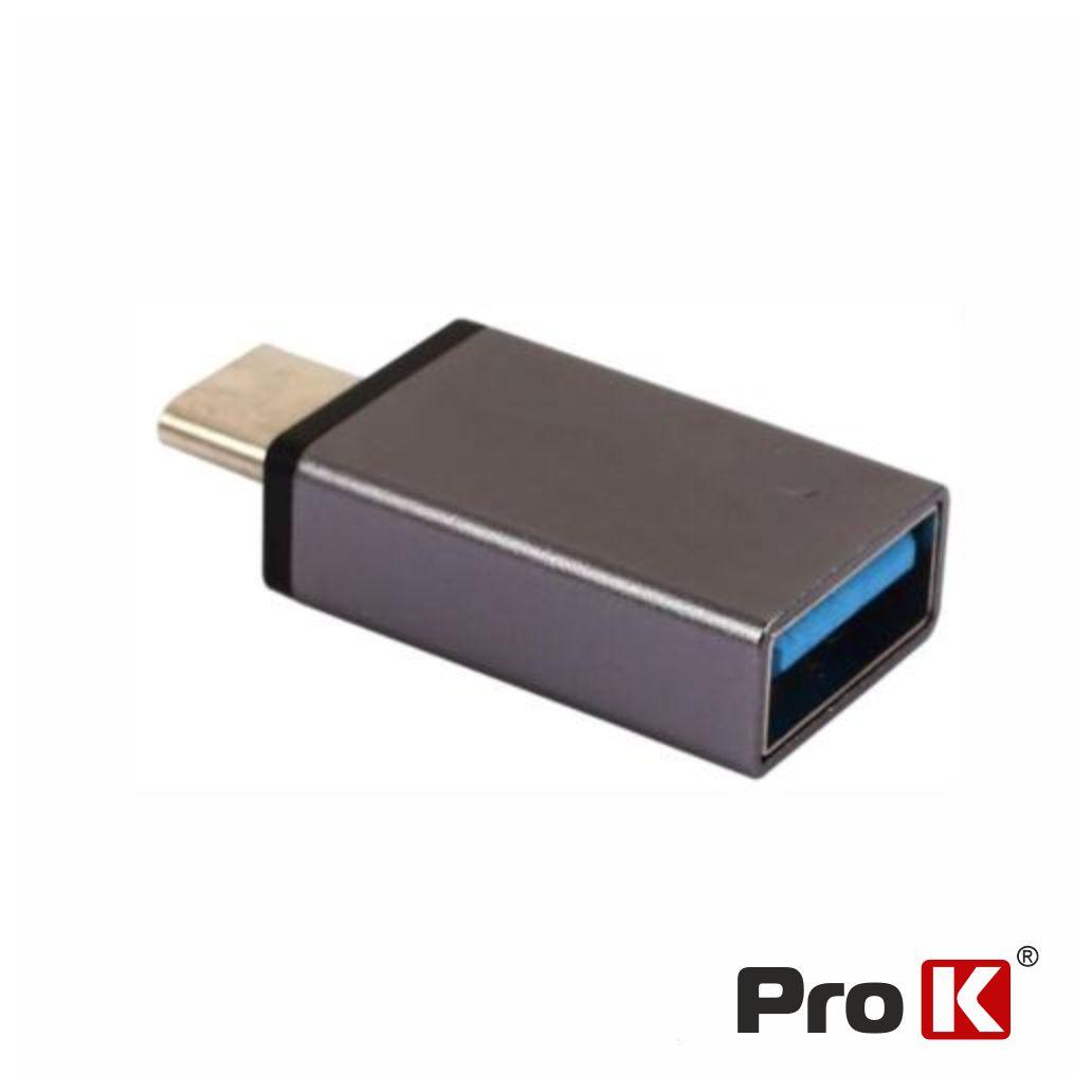 Adaptador USB-C Macho / USB-A 3.0 Fêmea PROK
